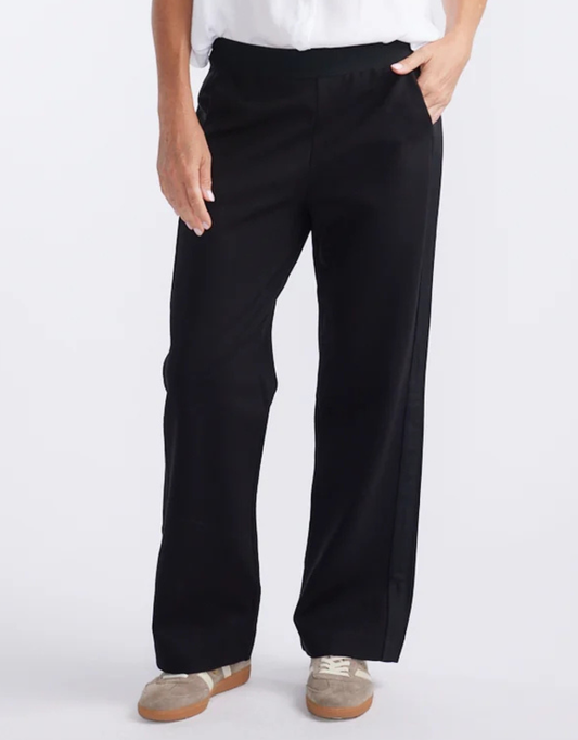 Timeless Straight Leg Ponte Pant - Black On Black