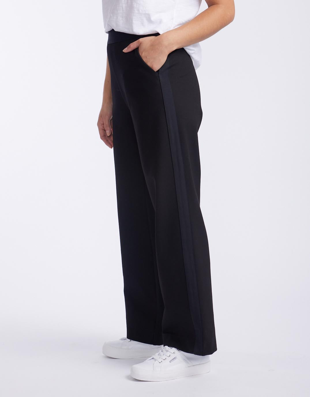 Timeless Straight Leg Ponte Pant - Black On Black