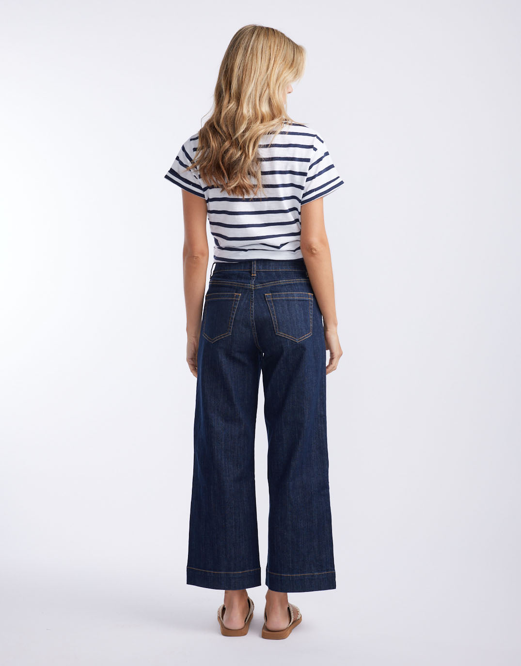 Catalina Cropped Wide Leg Jean - Indigo