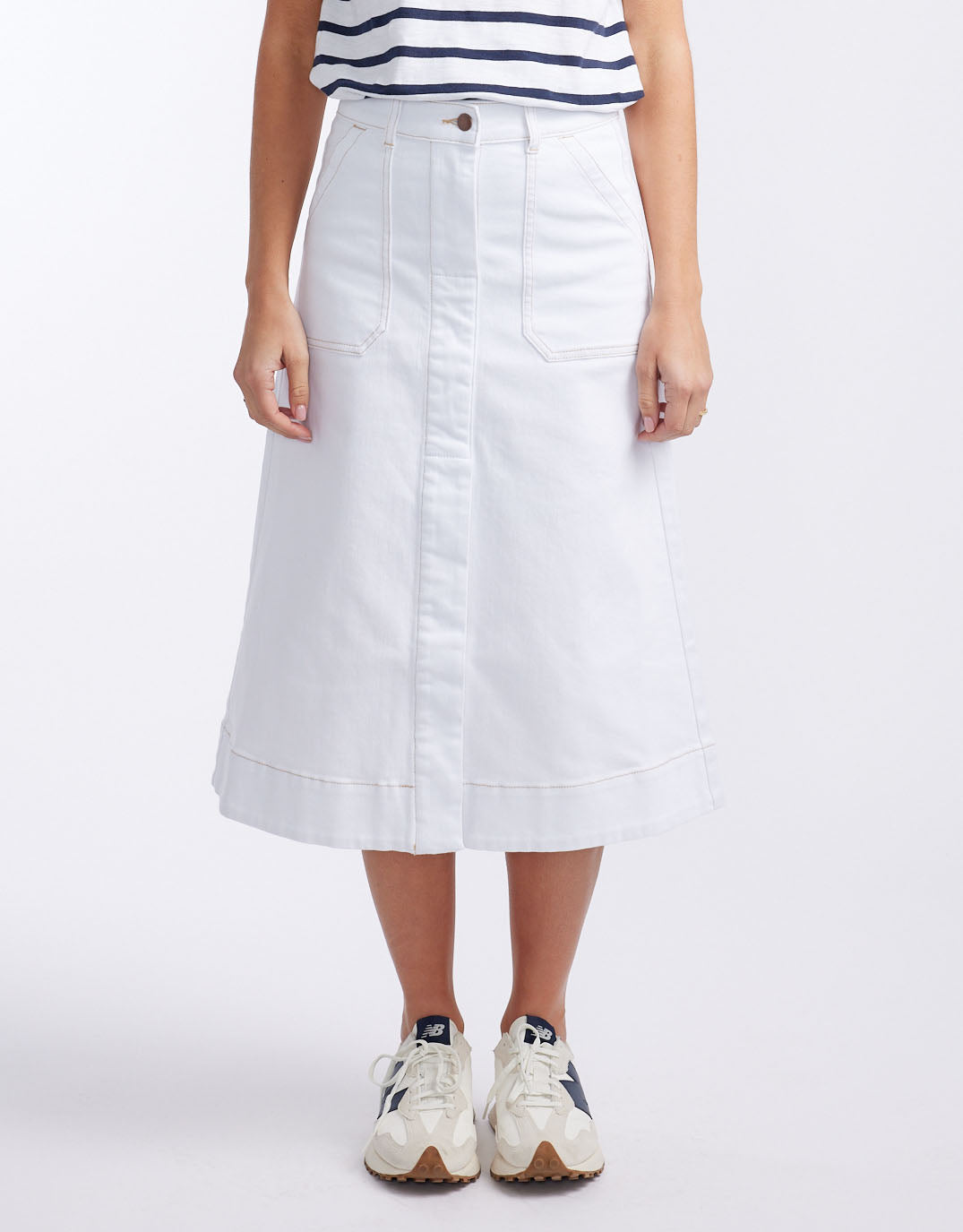 Catalina Midi Skirt - White