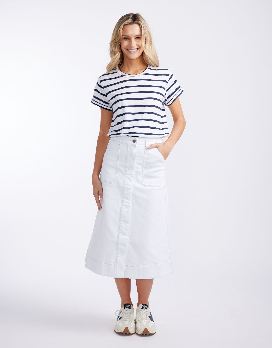 Catalina Midi Skirt - White