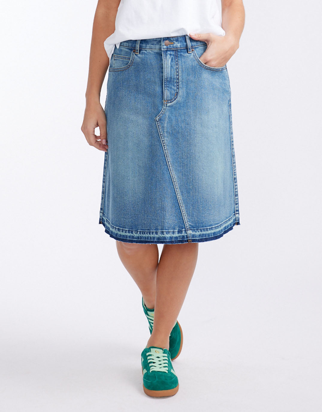 Holly Denim Skirt - Mid Wash