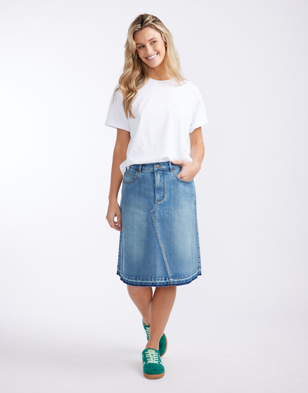 Holly Denim Skirt - Mid Wash