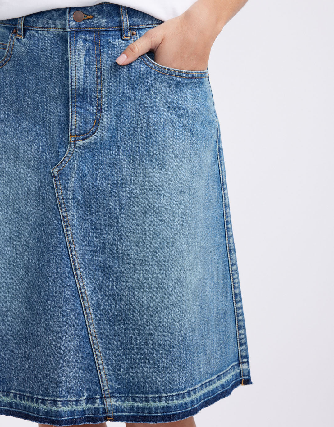 Holly Denim Skirt - Mid Wash