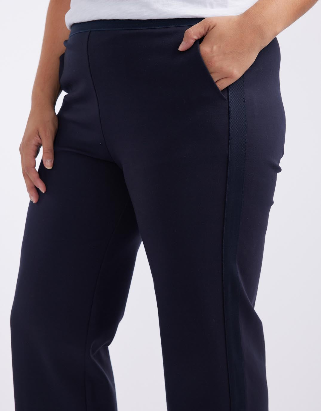 Timeless Straight Leg Ponte Pant  - Navy/Navy