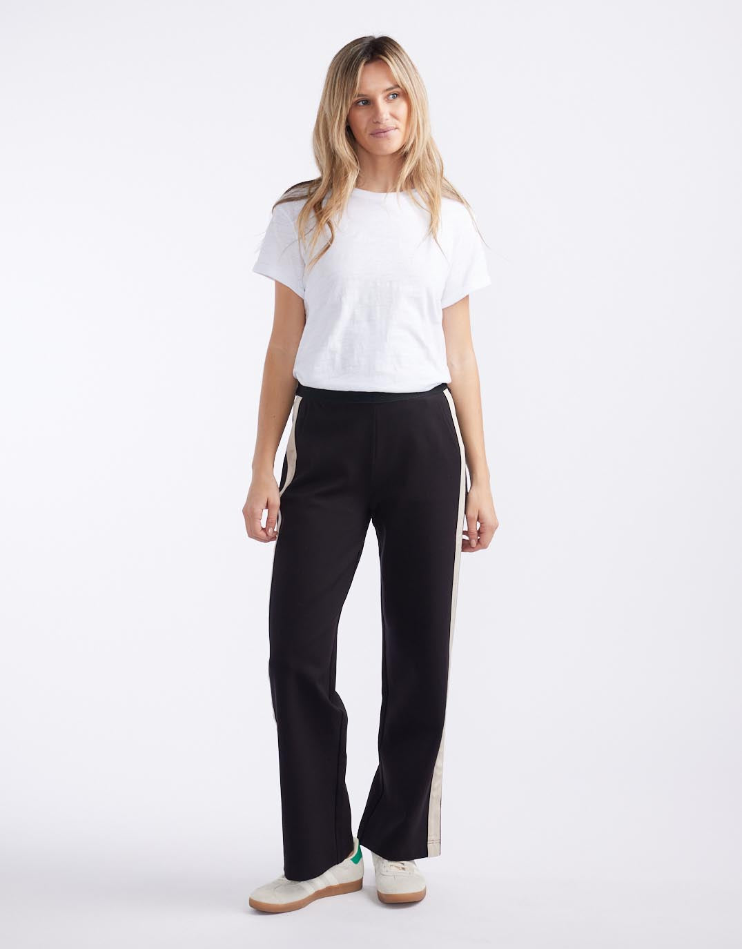 Timeless Straight Leg Ponte Pant - Black/Natural