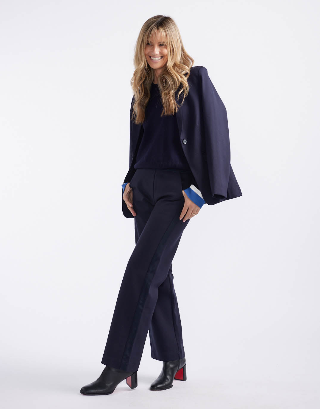 Timeless Straight Leg Ponte Pant  - Navy/Navy