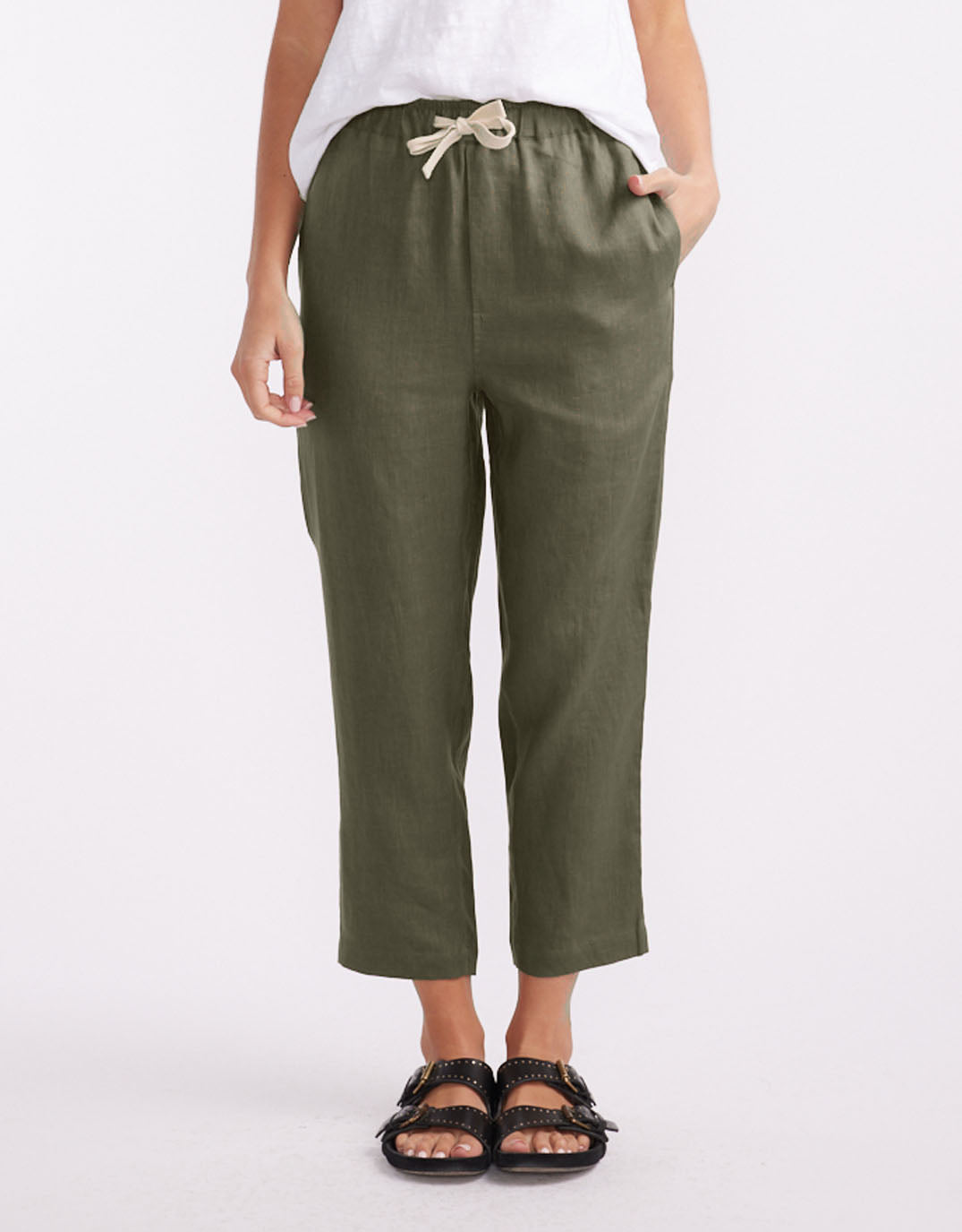 Abigail Linen Pant - Khaki