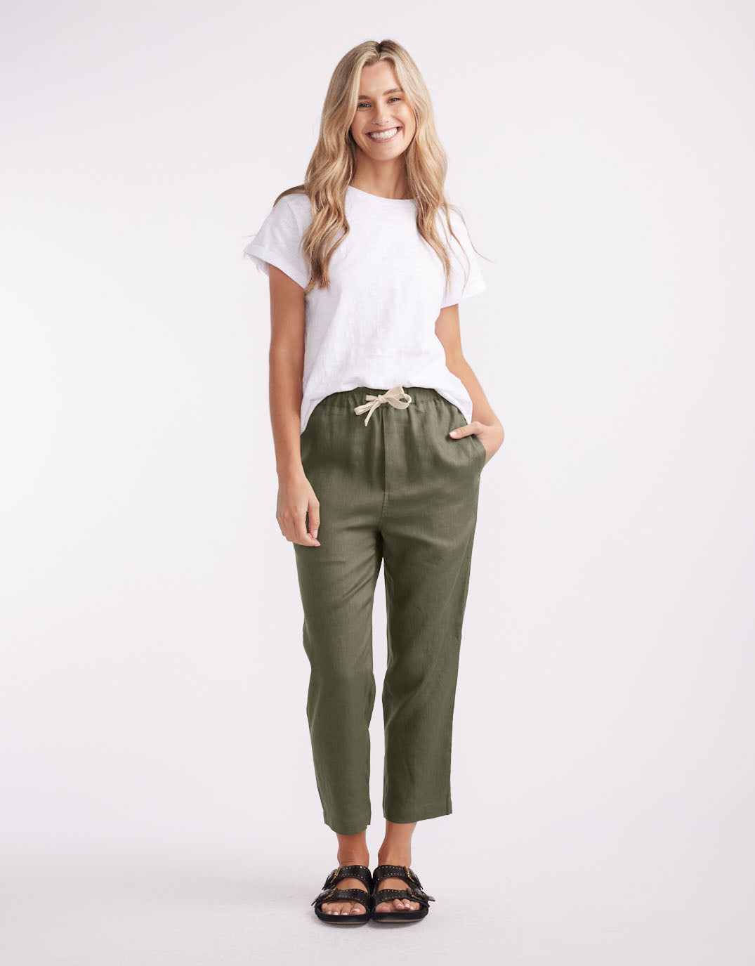 Abigail Linen Pant - Khaki