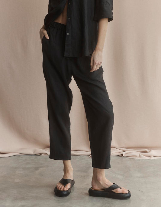Abigail Linen Pant - Black