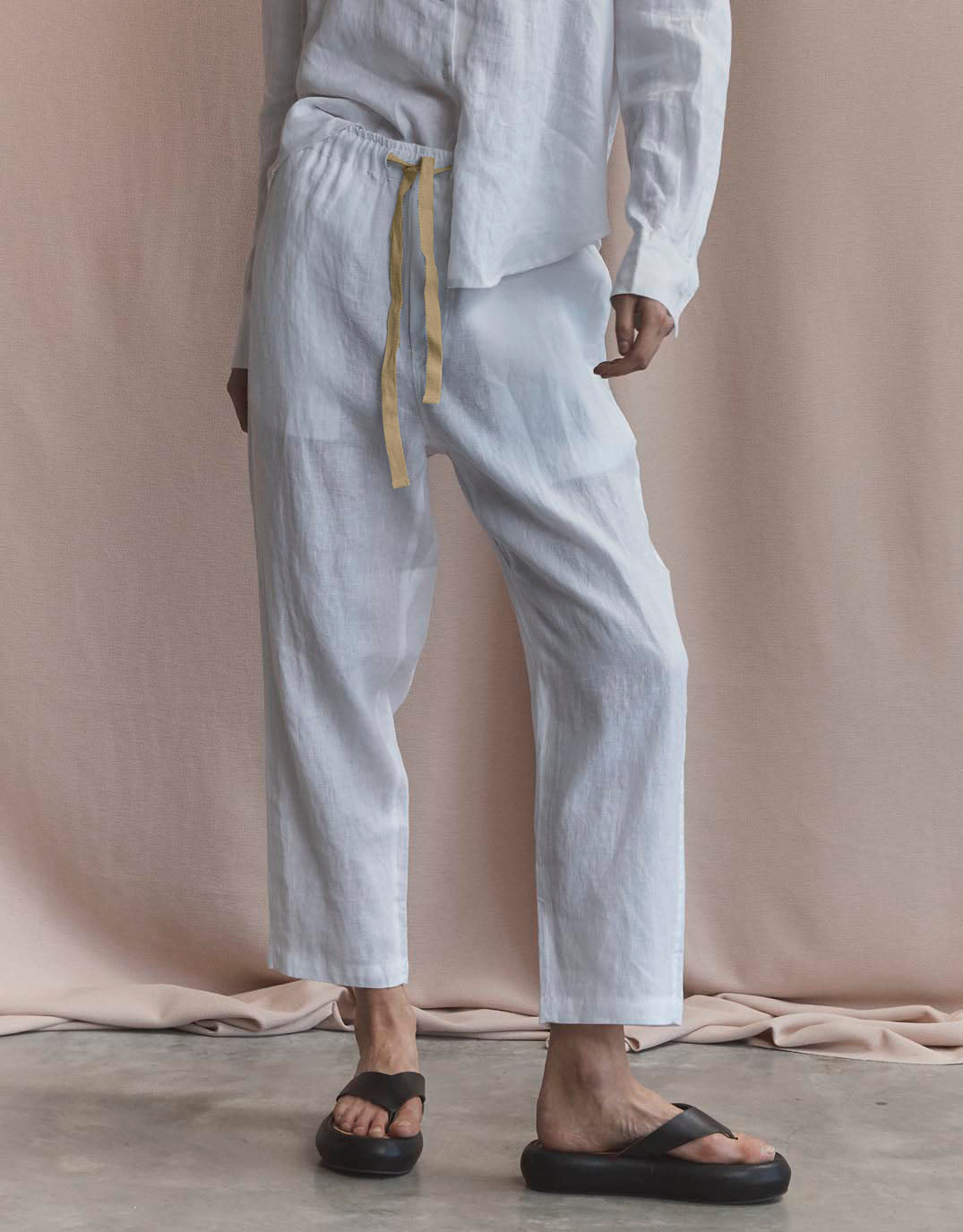 Abigail Linen Pant - White