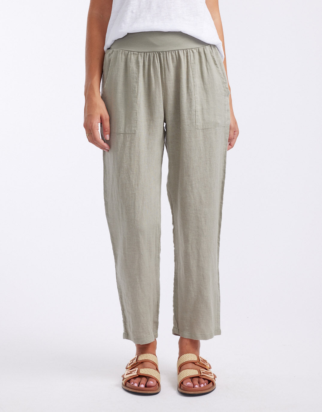 Sorrento Linen Pants - Khaki