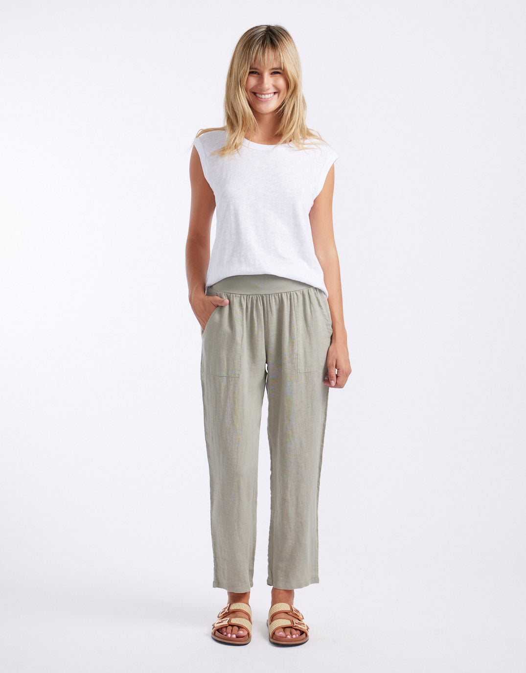 Sorrento Linen Pants - Khaki