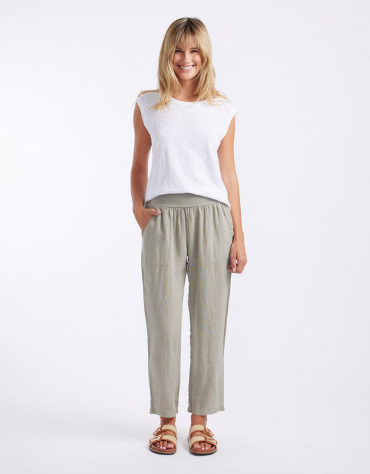 Sorrento Linen Pants - Khaki
